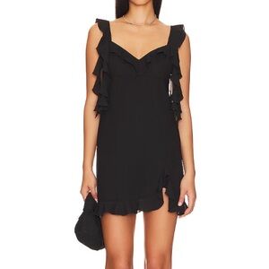Amanda Uprichard Sonnet Mini Dress in Black.